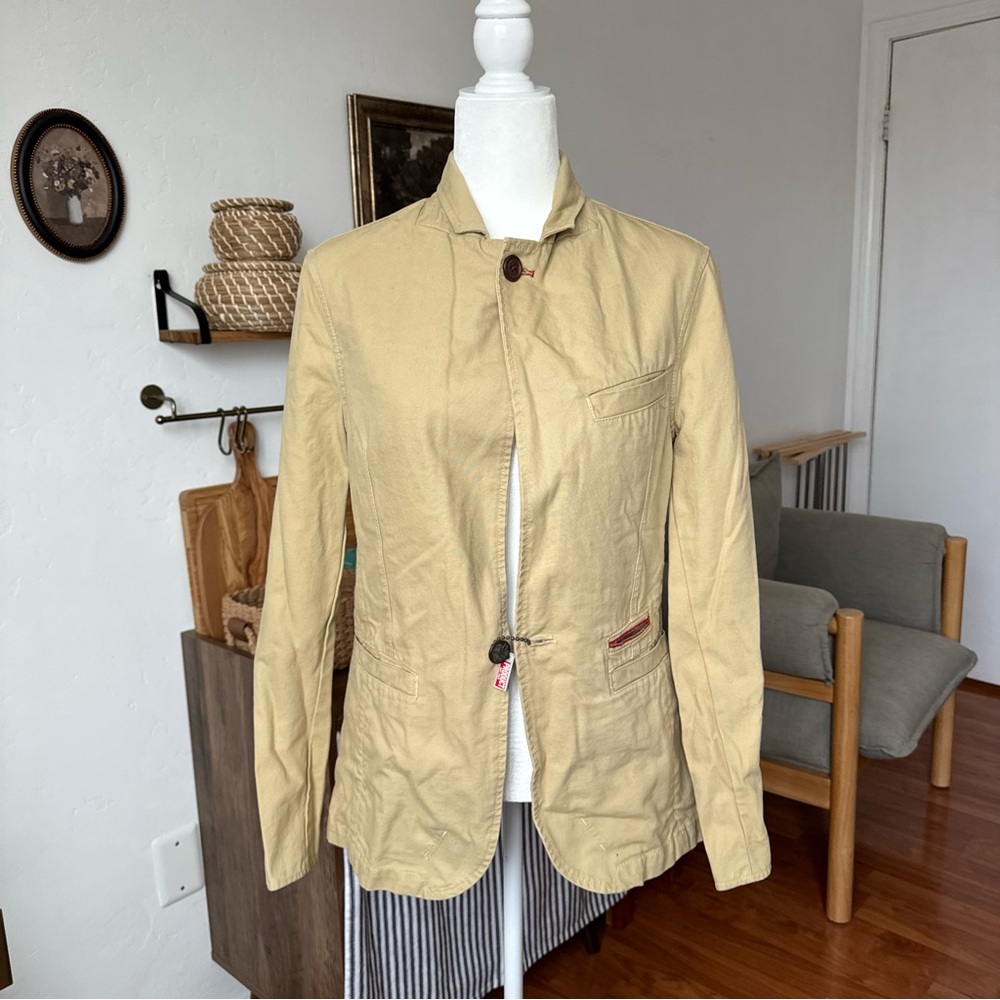 Women's Cotton Beige Vintage Gap 1969 Jacket With Pockets Size XS